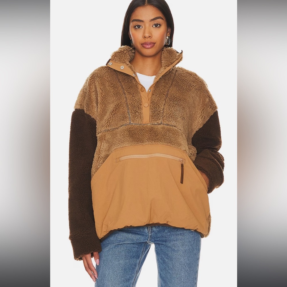 LPA Snap Front Pullover in Nutmeg & Chocolate
